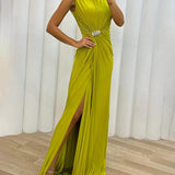 Candelaria - Vestido de Noche Maxi Plisado