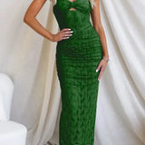 Vestido Midi con Detalles Transparentes – Elegancia Sensual