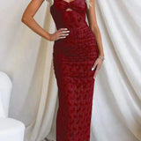 Vestido Midi con Detalles Transparentes – Elegancia Sensual