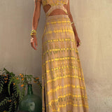 Vestido Largo sin Mangas con Aberturas Laterales