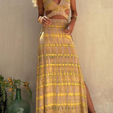 Vestido Largo sin Mangas con Aberturas Laterales