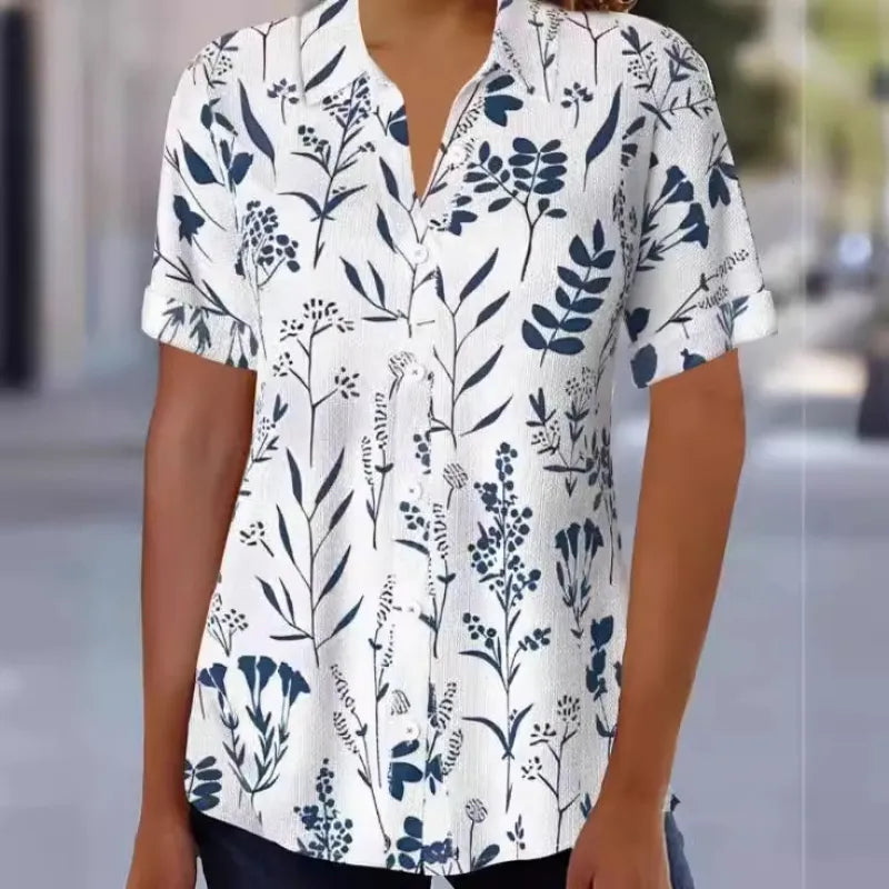 Blusa Camisera a Rayas Bicolor para Mujer