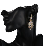 Pendientes tipo chandelier con cristales – joyas de noche para mujer