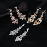 Pendientes tipo chandelier con cristales – joyas de noche para mujer
