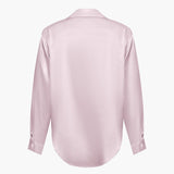 Blusa Satinada de Mujer con Nudo Frontal y Manga Larga