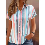 Blusa Camisera a Rayas Bicolor para Mujer