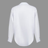 Blusa Satinada de Mujer con Nudo Frontal y Manga Larga