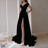 Vestido Largo con Abertura Alta para Mujer – Glamour Sofisticado y Silueta de Impacto