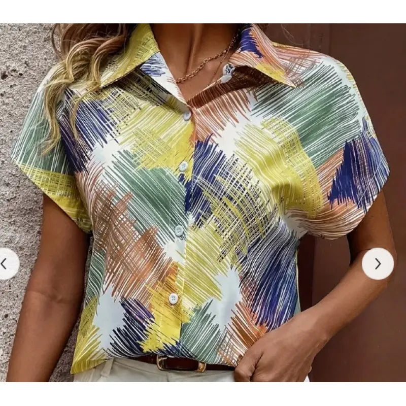 Blusa Camisera a Rayas Bicolor para Mujer