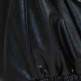 Chaqueta bomber oversize efecto piel en marrón oscuro