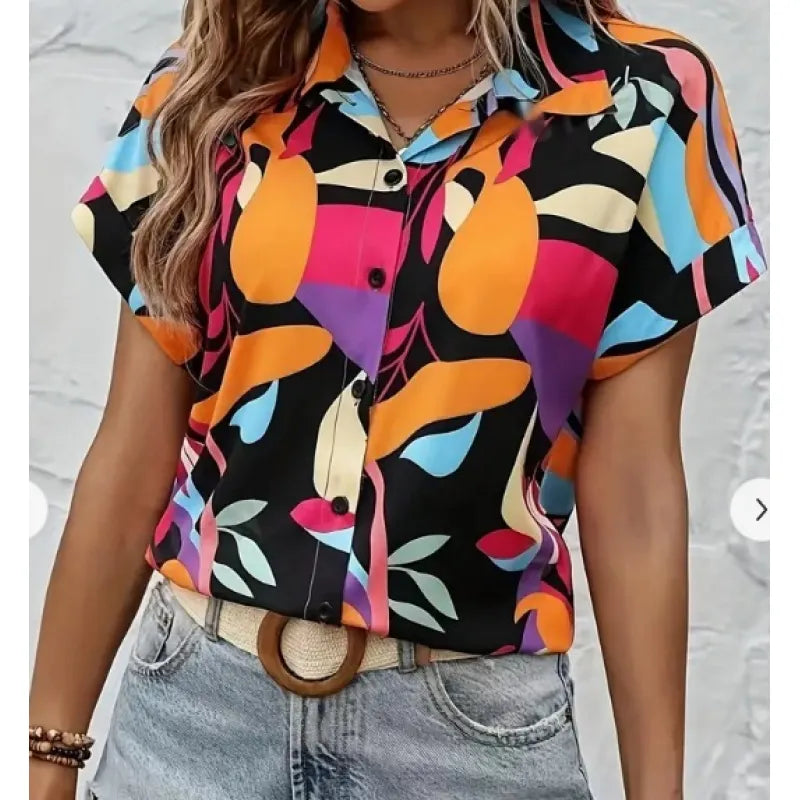 Blusa Camisera a Rayas Bicolor para Mujer