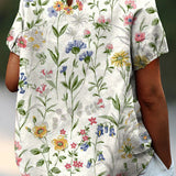 Blusa Camisera con Estampado Floral Silvestre para Mujer