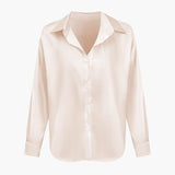 Blusa Satinada de Mujer con Nudo Frontal y Manga Larga