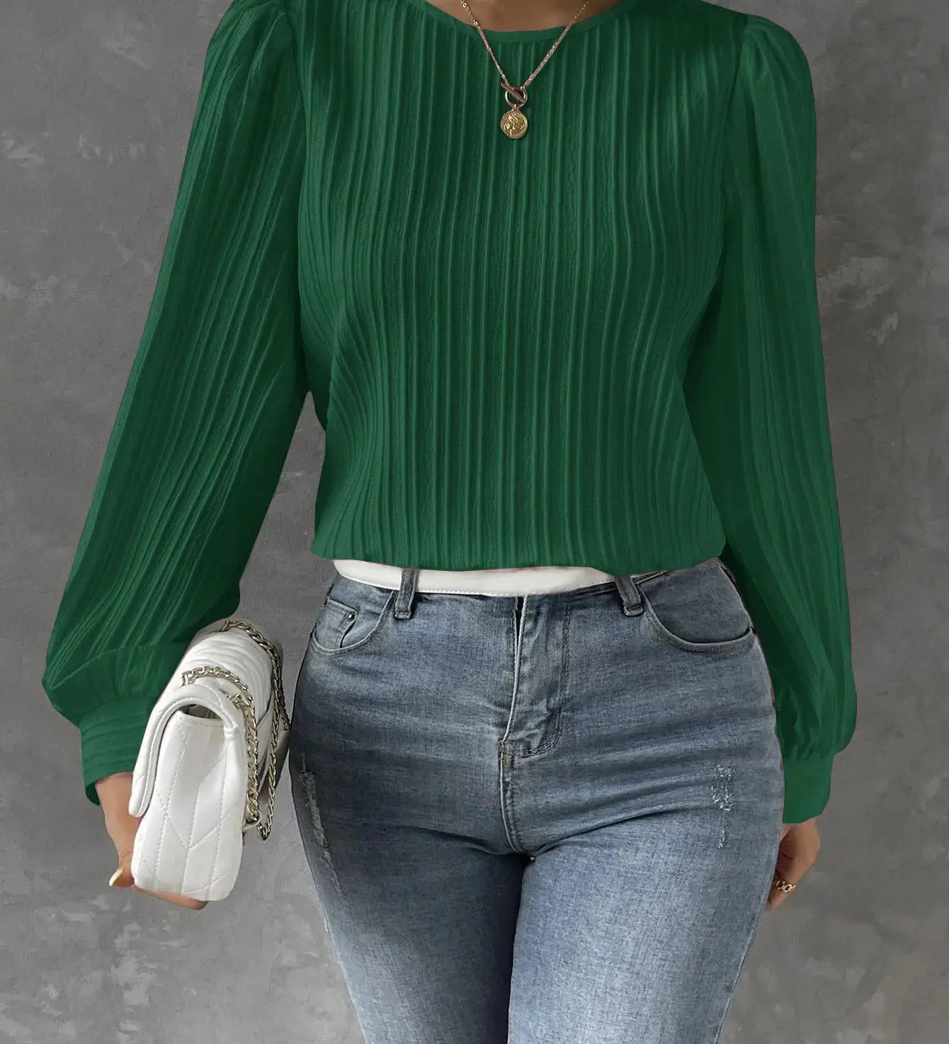 Blusa Texturizada Mujer – Manga Larga con Elegancia Atemporal