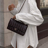 Vestido Camisero Oversize de Mujer con Rayas Verticales