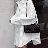 Vestido Camisero Oversize de Mujer con Rayas Verticales