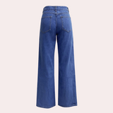 High-Waisted Straight Leg Jeans – Dark Blue Denim | Women's Classic Fit