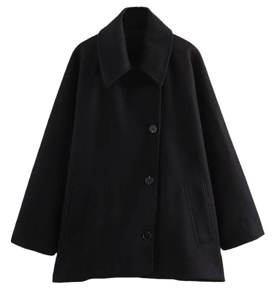 Abrigo oversize elegante con diseño midi y estilo moderno