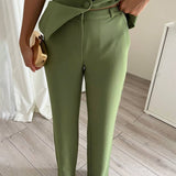 Conjunto elegante de dos piezas con top palabra de honor y pantalón de pierna ancha