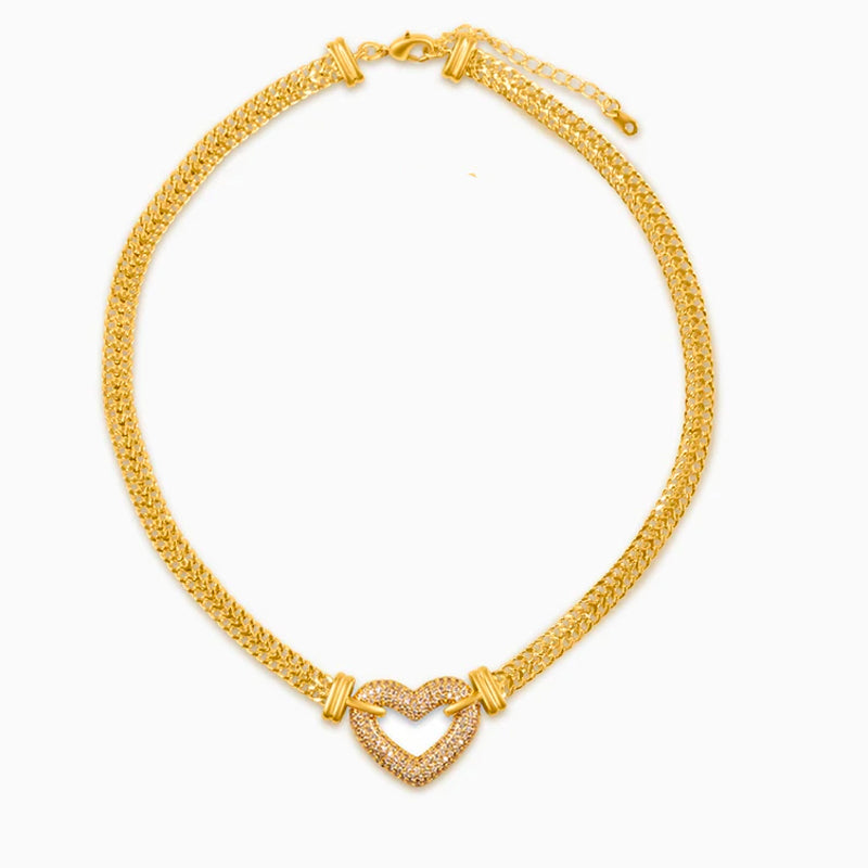Collar de corazón para mujer – acero inoxidable oro o plata