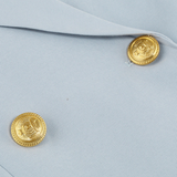 Cape Blazer Mini Dress with Gold Button Details