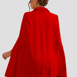 Cape Blazer Mini Dress with Gold Button Details