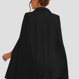 Cape Blazer Mini Dress with Gold Button Details