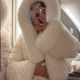 Oversized Faux Fur Jacket with Extra-Large Hood
