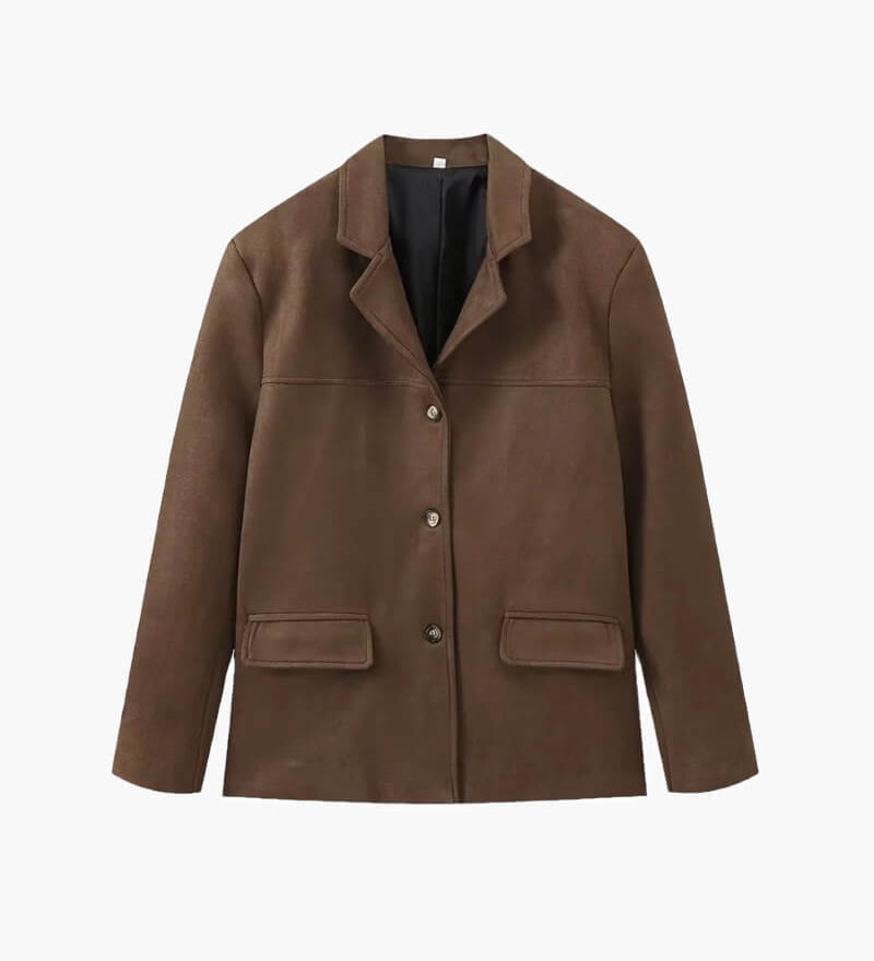 Blazer oversize con solapa clásica y bolsillos de solapa