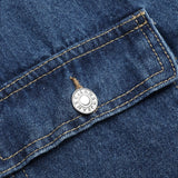 Chaqueta denim con cinturón para mujer