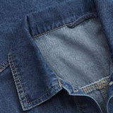 Chaqueta denim con cinturón para mujer