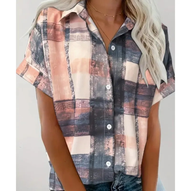 Blusa Camisera a Rayas Bicolor para Mujer