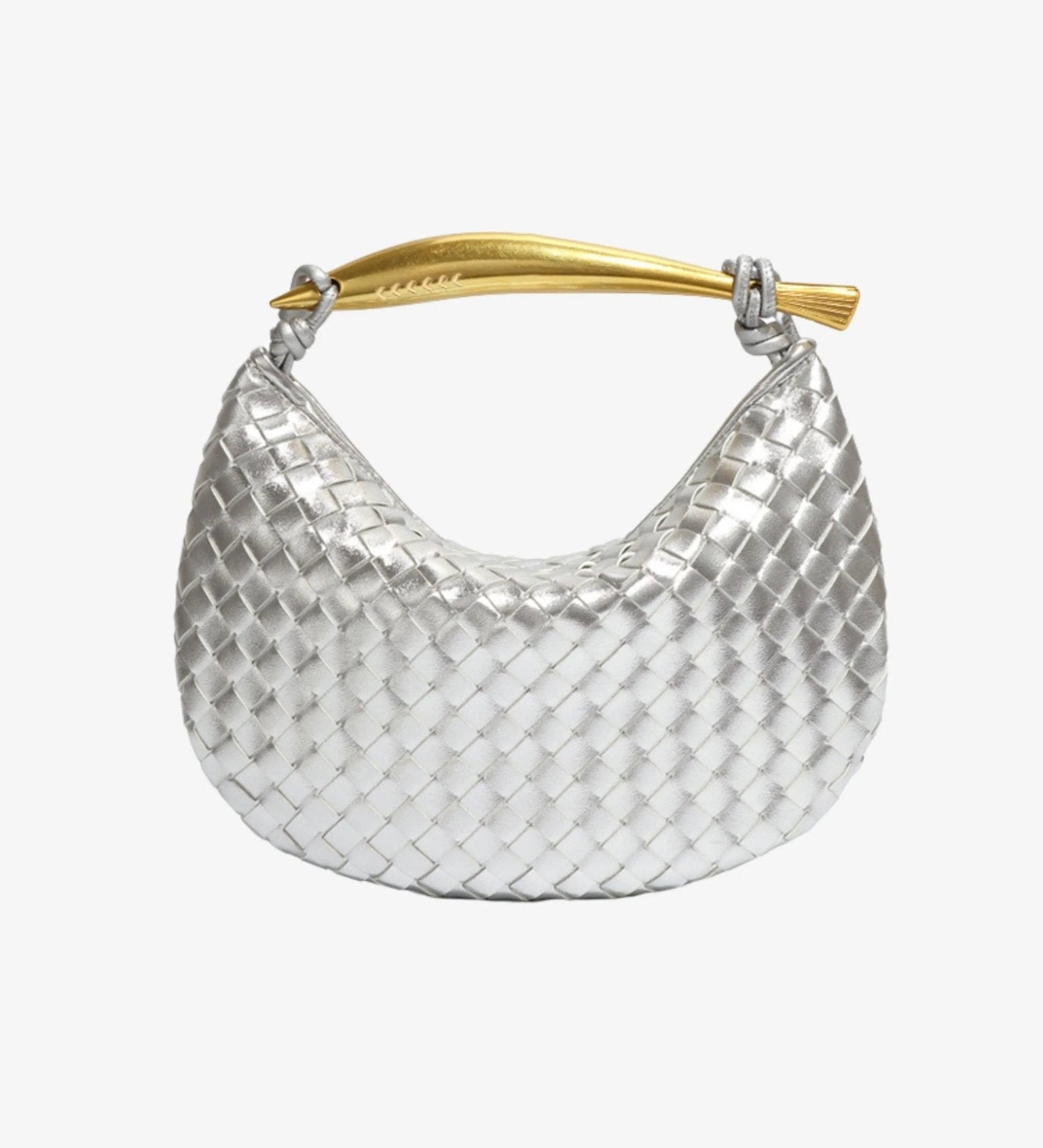 Bolso de Cuero con Asa Escultural – Inspiración de Alta Costura