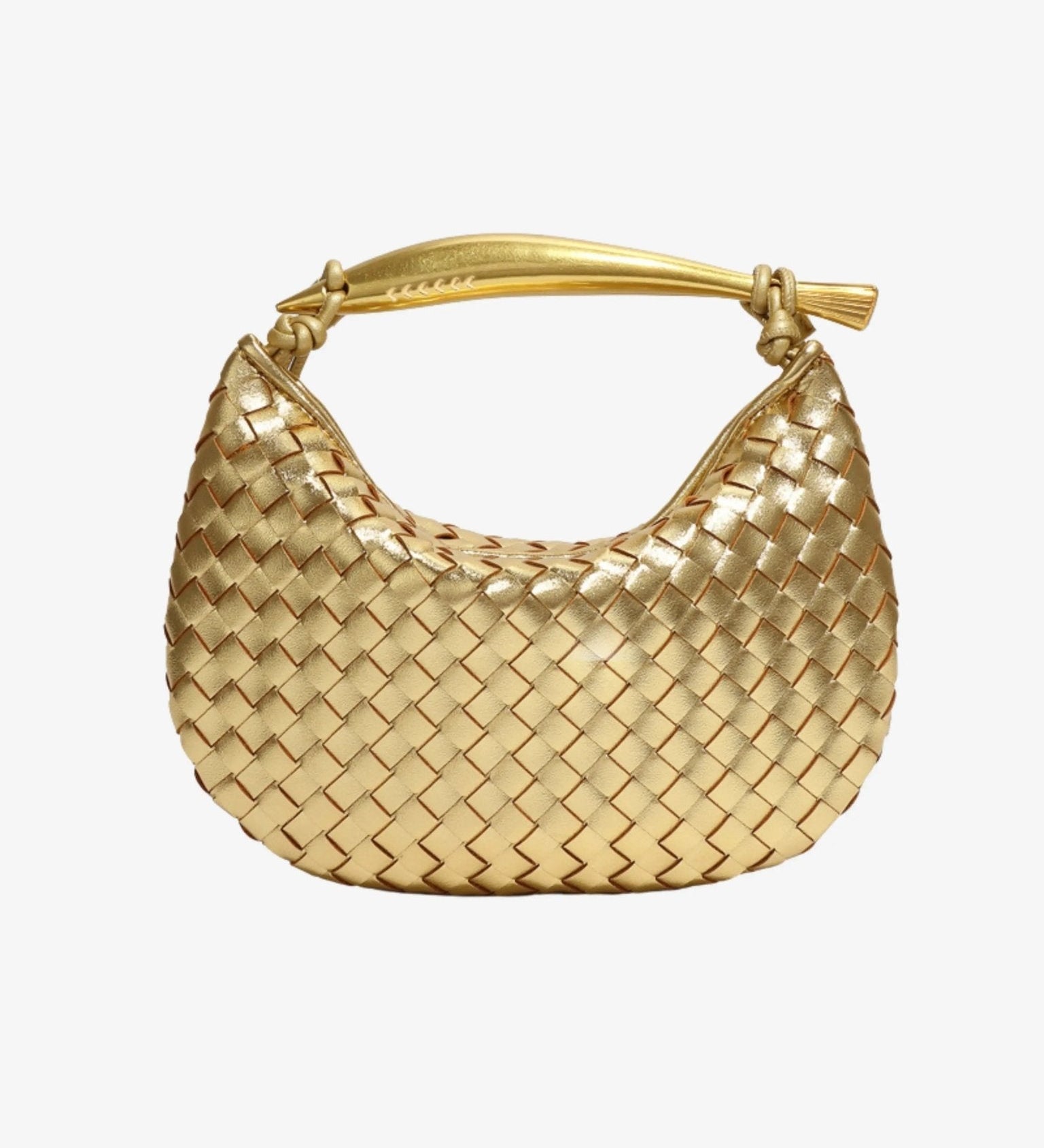 Bolso de Cuero con Asa Escultural – Inspiración de Alta Costura