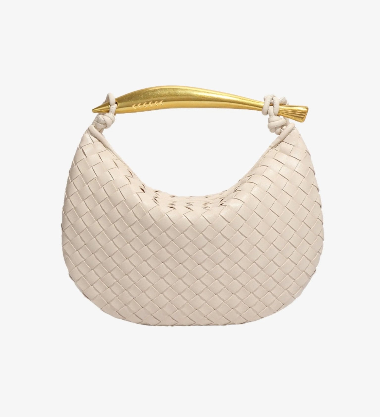 Bolso de Cuero con Asa Escultural – Inspiración de Alta Costura