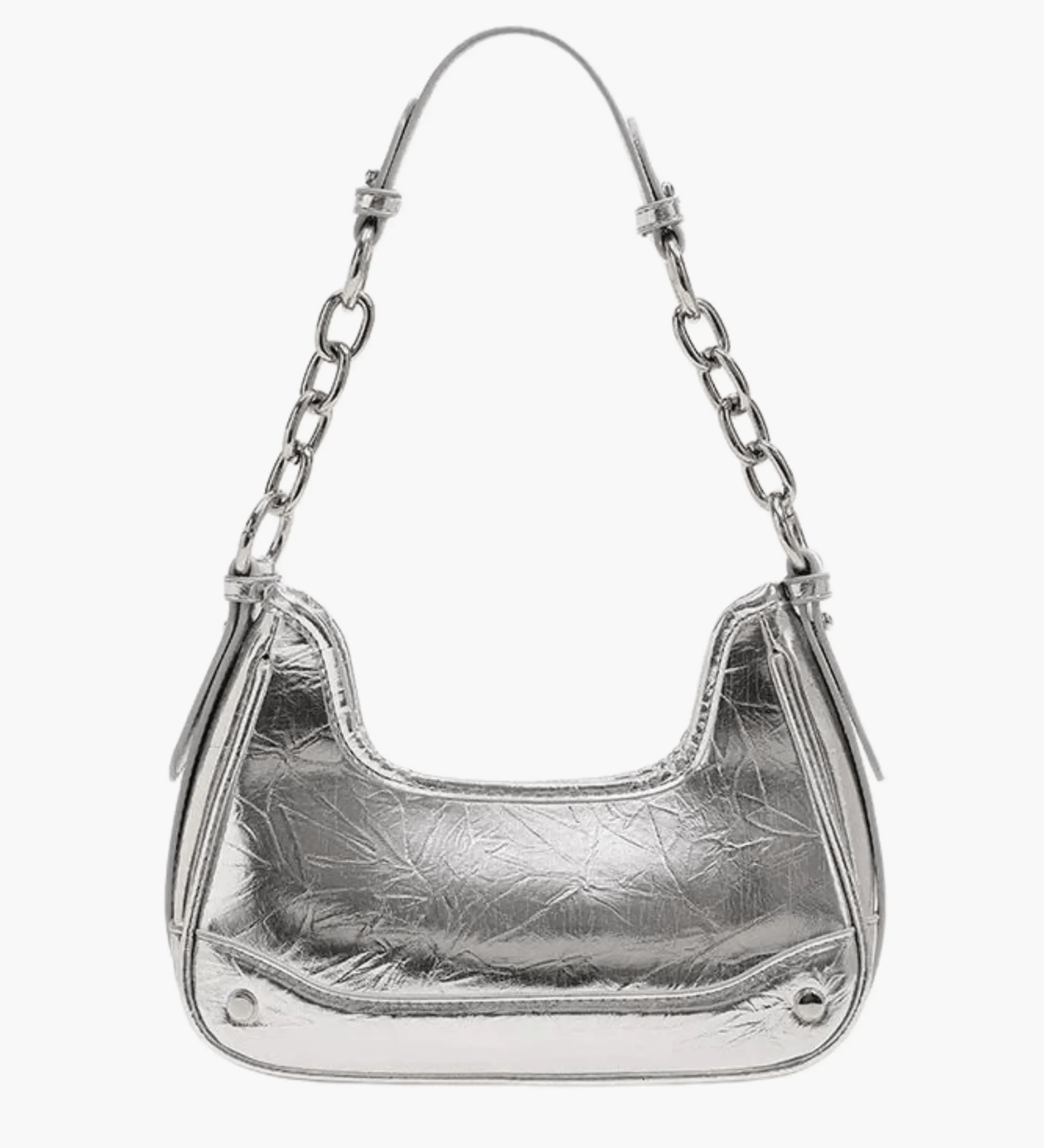 Bolso de Hombro de Mezclilla con Cadena Plateada – Moderno y Compacto