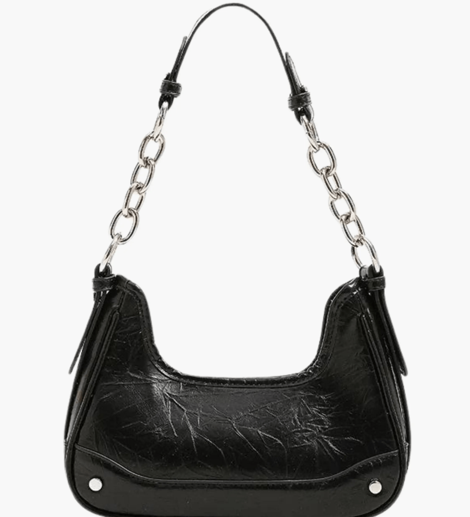 Bolso de Hombro de Mezclilla con Cadena Plateada – Moderno y Compacto
