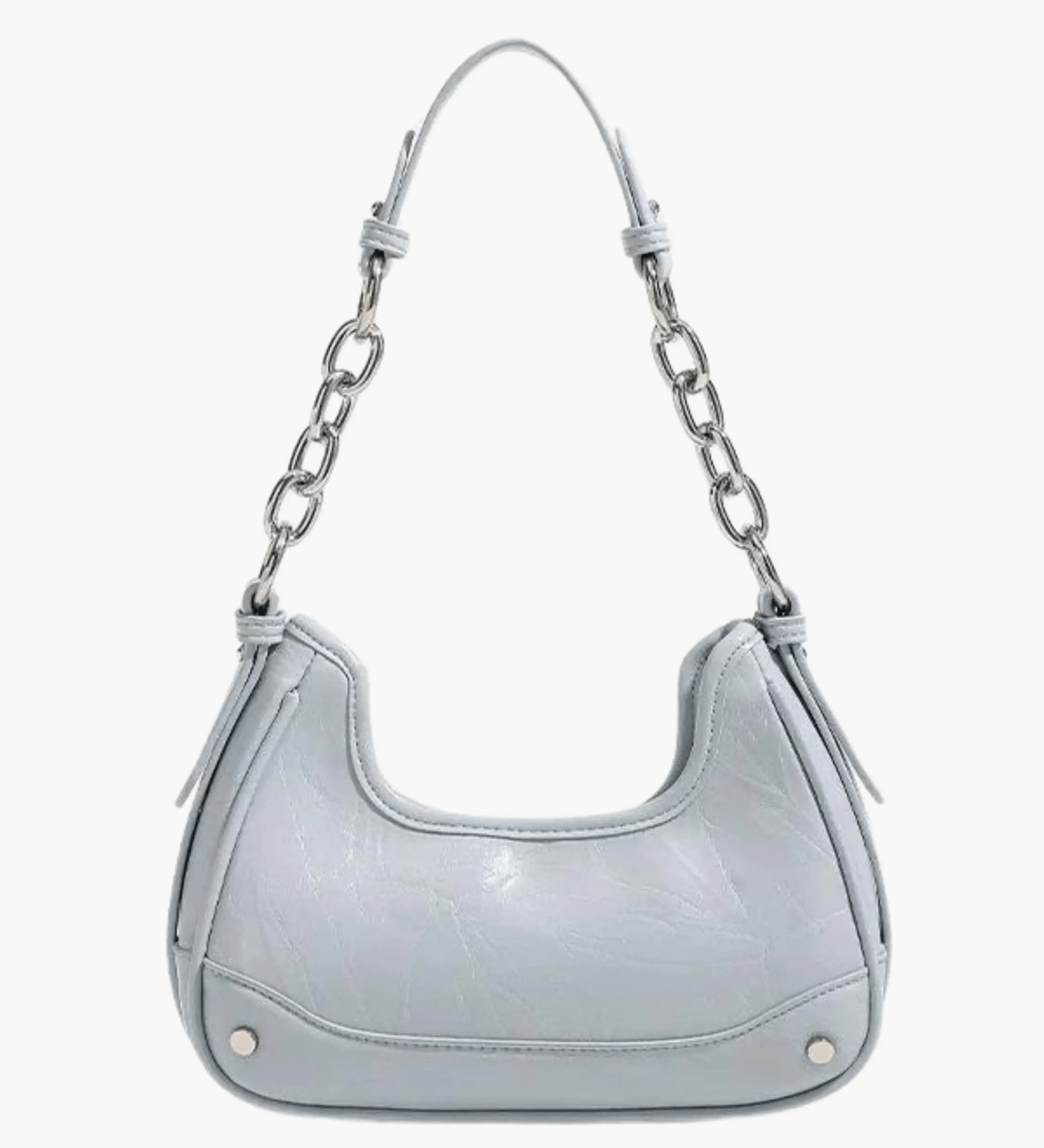 Bolso de Hombro de Mezclilla con Cadena Plateada – Moderno y Compacto