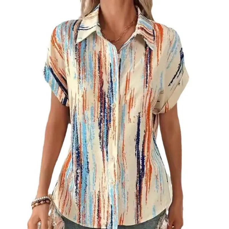 Blusa Camisera a Rayas Bicolor para Mujer