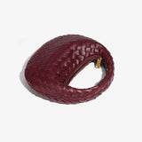 Mini Bolso de Cuero Trenzado con Cadena Dorada