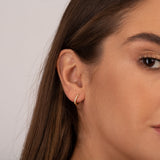 Aros pequeños en plata de ley con circonitas – pendientes elegantes mujer