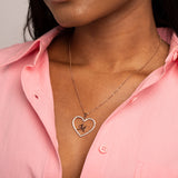 Collar inicial corazón oro rosa – acero inoxidable