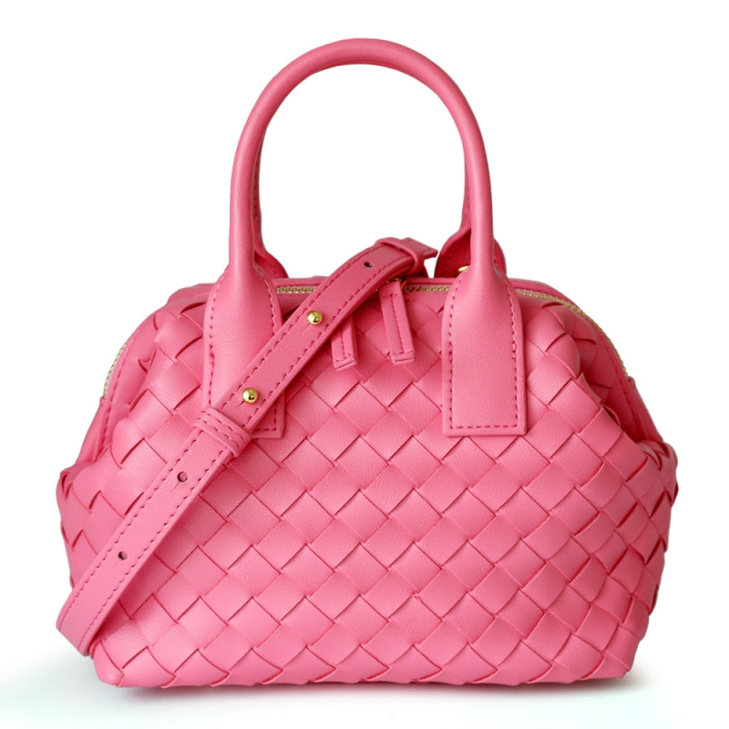 Bolso Boston Sienna – Cuero Auténtico Trenzado con Cremallera