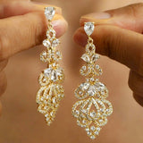 Pendientes tipo chandelier con cristales – joyas de noche para mujer