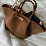 Bolso Tote Melany de Gamuza – Shopper Mujer con Diseño Estructurado
