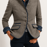 Chaqueta Estilo Militar para Mujer con Cuello Mao y Botones Decorativos
