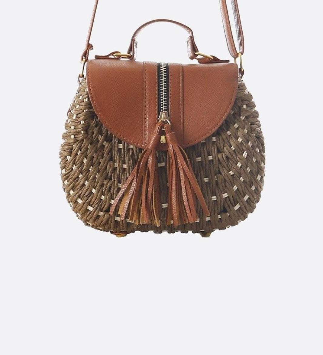 Bolso Bandolera Solene de Paja – Estilo Saddle Tejido y Natural