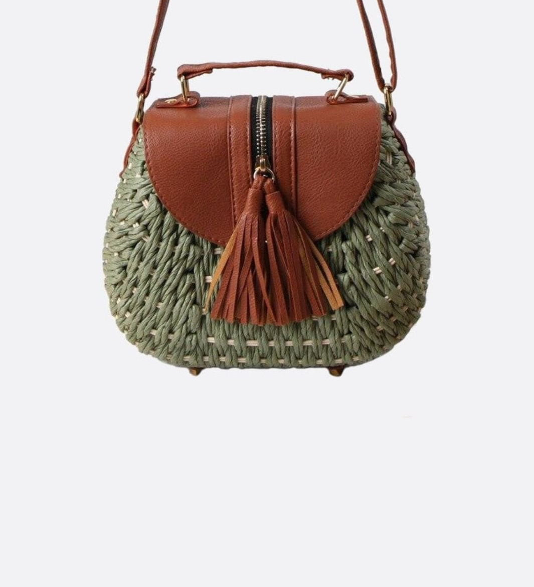 Bolso Bandolera Solene de Paja – Estilo Saddle Tejido y Natural
