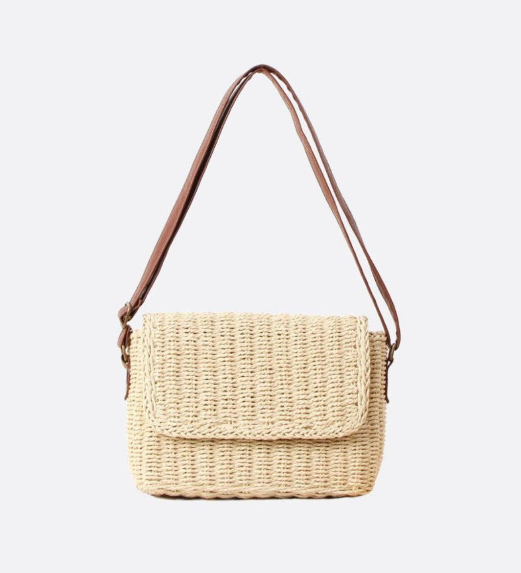 Bolso Bandolera Rectangular de Paja – Diseño Minimalista y Ligero